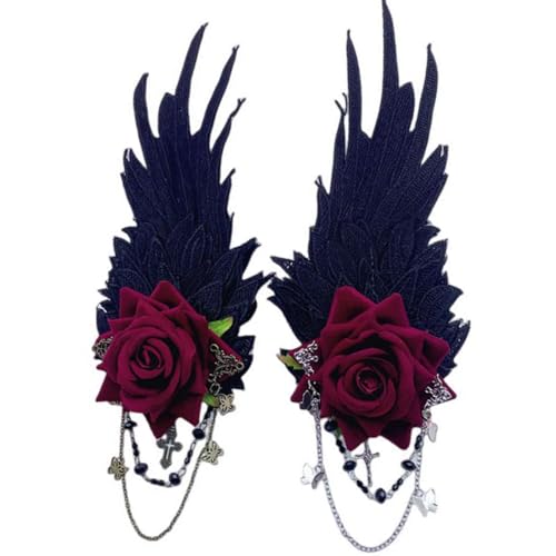 Modische Flügel-Haarspange, aufwendige Doppelschicht-Stickerei, Haarnadel, Haarschmuck, Damen-Haar-Accessoire von Wegiwuca