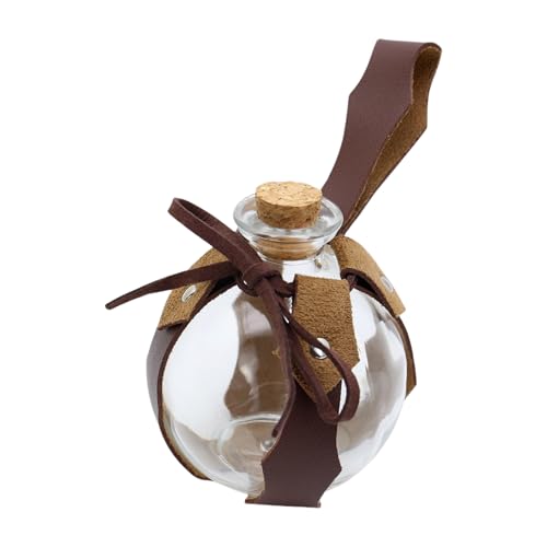 PU-Leder Gürtel Trank Flasche Gürteltasche Rock Wanderungen Hüfttasche Mittelalter Renaissances Kostüm Set Halloween Zubehör Mittelalter Gürtel Trank Flasche Gürteltasche Halloween Zubehör für Party von Wegiwuca