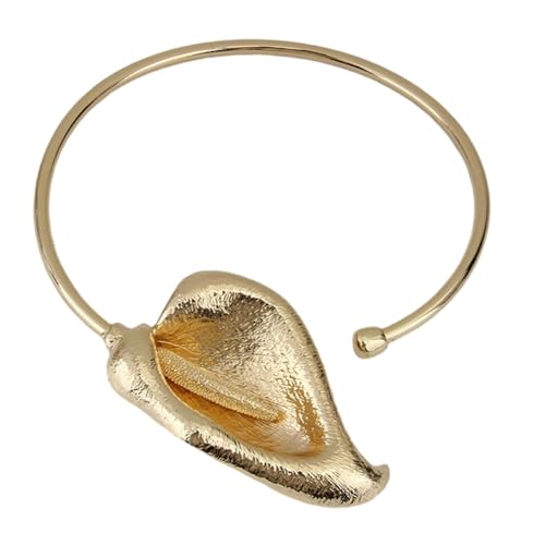 Wegiwuca Einzigartige Dicke Metallform Halskette Ornament Übertriebene Metallblumenform Offene Halskette Für Frauen Mädchen Übertrieben Hals von Wegiwuca