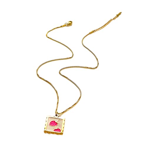 Wegiwuca Einzigartige Quadratische Anhänger Halskette Kirschen/Erdbeer/Zitronencharme Neckchain Handgemachte Hals Accessoire Für Trendige Outfits Geschenk Für Frauen Wegiwuca Einzigartige Quadratische Anhänger Halskette Kirschen/Erdbeer/Zitronencharme Neckchain Handgemachte Hals Accessoire Für Trendige Outfits Geschenk Für Frauen von Wegiwuca