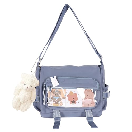 Wegiwuca Handtaschen für Damen und Mädchen, Patchwork-Tasche, Schultertaschen, Einkaufstaschen, Crossbody-Tasche, Reißverschluss, Mädchentasche für die Schule, Blue Send Bear Penda, One Size Wegiwuca Handtaschen für Damen und Mädchen, Patchwork-Tasche, Schultertaschen, Einkaufstaschen, Crossbody-Tasche, Reißverschluss, Mädchentasche für die Schule, Blue Send Bear Penda, One Size von Wegiwuca
