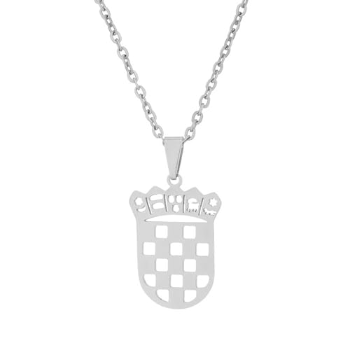 Wegiwuca Kroatische Flagge Halskette Stylischer Neckkettenschmuck Mit Kroatischen Abzeichen Verstellbarer Ethnischer Anhänger Chokers Geschenk Für Männer Frauen Paar Schlüsselbeinkette von Wegiwuca