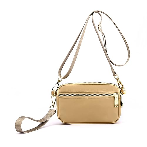 Wegiwuca Modische Umhängetasche, Crossbody-Tasche, für Damen und Mädchen, vielseitige Münzgeldbörse, Reisetasche, quadratische Tasche, Handtasche, Reisegürteltasche, mehrlagiger Reißverschluss, khaki Wegiwuca Modische Umhängetasche, Crossbody-Tasche, für Damen und Mädchen, vielseitige Münzgeldbörse, Reisetasche, quadratische Tasche, Handtasche, Reisegürteltasche, mehrlagiger Reißverschluss, khaki von Wegiwuca