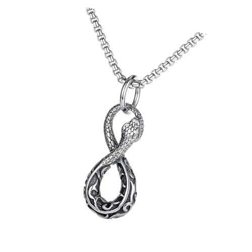 Wegiwuca Ouroboros Schlange Anhänger Halskette Auffällige Edelstahl Schlange Halskette Mit Gotischer Charme Für Männer Und Frauen Trendy Für Männer Und Frauen von Wegiwuca