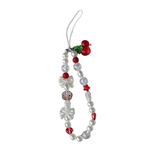 Wegiwuca Perlenkamera Handgelenksgurt Mit Niedlichkeit Perlen Charm Kamera Charme Für Digitalkameras Und Telefone Kirschen Perlenkamera Kette von Wegiwuca