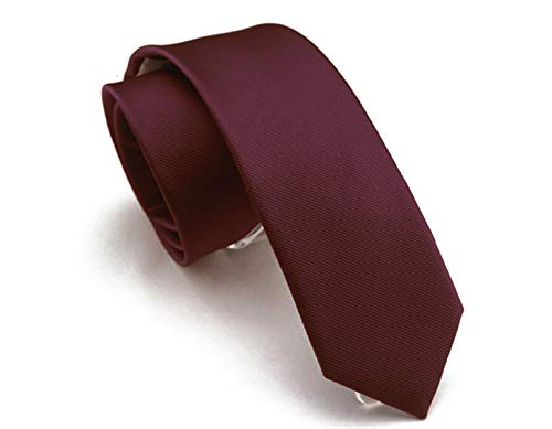 Wehug Klassische einfarbige Herren-Krawatte, schmale Krawatte, schmale Krawatte für Herren, 6 cm, violett, rot, 3.1 inch von Wehug