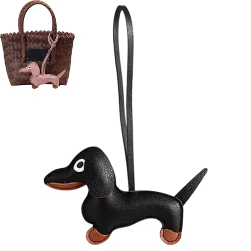 Wei Tech Dackel Schlüsselanhänger aus Kunstleder – Niedliche Taschenanhänger für Damen, Kinder & Hundefans, Ideal für Rucksack, Schlüsselbund & Deko von Wei Tech