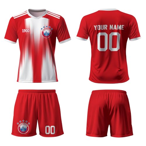 WeiaiziY Bayern Fußball Trikot Kinder Set,25/26 Bayern Personalisierte Trikot Set mit Eigenem Namen & Nummer, Fußball Geschenk Trikot für Kinder,Herren,Jungen,100% Polyester, Atmungsaktiv WeiaiziY Bayern Fußball Trikot Kinder Set,25/26 Bayern Personalisierte Trikot Set mit Eigenem Namen & Nummer, Fußball Geschenk Trikot für Kinder,Herren,Jungen,100% Polyester, Atmungsaktiv von WeiaiziY