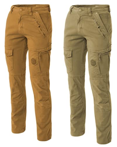 Molinel Baumwolle Stretch Herren 290 g/m² Cargohose Herren verstärkte Nähte Lang Cargo Outdoor-Hose Freizeithose Robust (Grau, 40) von Weichers