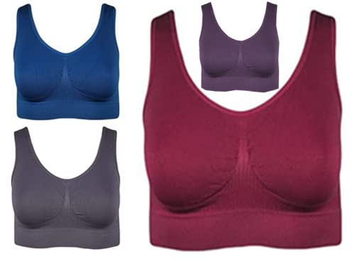 Weichers Damen 6er Pack Freizeit-BHS BH Vorteilspack Mix Farben WIR Stellen DIE Farben FÜR SIE ZUSAMMEN Sport-BH Bustier Top Baumwolle Komfort ohne Bügel Ungepolstert (6PackBH-Mix, L) von Weichers