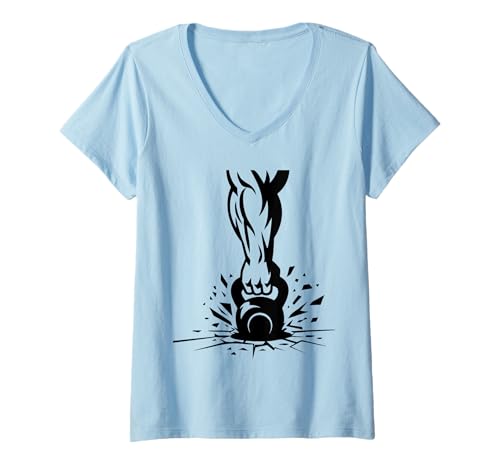 Damen Kettlebell Muscle Weightlifting Gewichtheben Geschenke Gewichtheber T-Shirt mit V-Ausschnitt Damen Kettlebell Muscle Weightlifting Gewichtheben Geschenke Gewichtheber T-Shirt mit V-Ausschnitt von Weightlifting Muscle Co