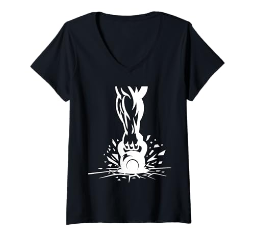 Damen Kettlebell Muscle Weightlifting Gewichtheben Geschenke Gewichtheber T-Shirt mit V-Ausschnitt Damen Kettlebell Muscle Weightlifting Gewichtheben Geschenke Gewichtheber T-Shirt mit V-Ausschnitt von Weightlifting Muscle Co