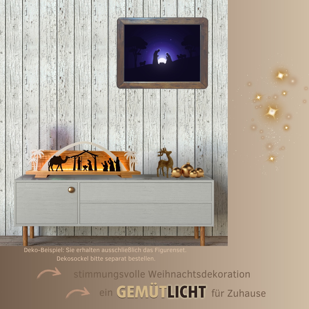Weigla Dekofigur "Figurenset "Christi Geburt" für WEIGLA Dekosockel, aus Holz" Erzgebirge garantiert, Weihnachtsdeko innen von Weigla
