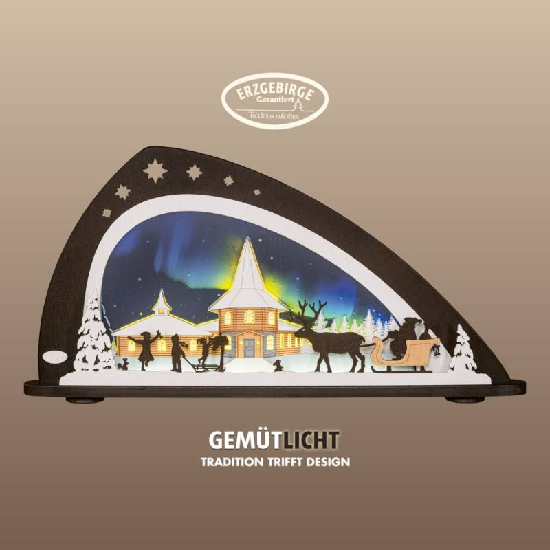 Weigla LED Schwibbogen "Weihnachten Polarlicht, Lichterbogen aus Holz & Acryl, Made in Germany" 1 Stk. Erzgebirge garantiert, Weihnachtsdeko Innen, Weihnachtsbeleuchtung von Weigla
