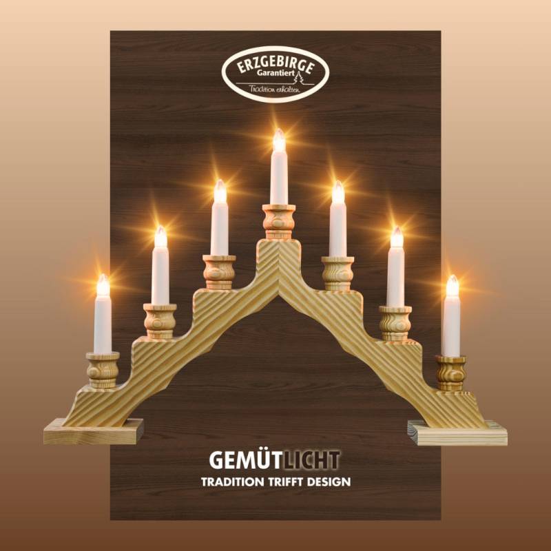 Weigla Lichterbogen "Schwede, Weihnachtsdeko, Made in Germany" 1 Stk. 7-flammig von Weigla