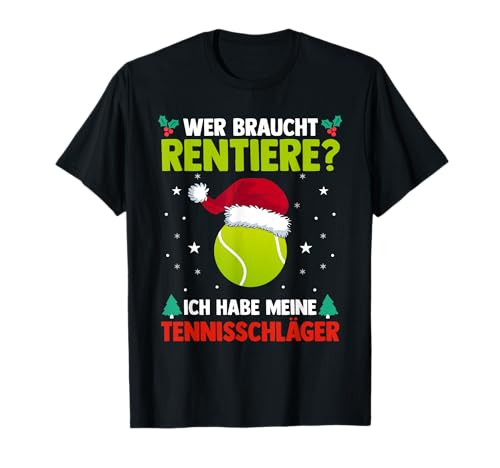 Weihnacht Tennisspieler Tennis T-Shirt für Tennisspieler, Weihnachten Fans - Herren, Damen - Unisex-Erwachsene - Schwarz - Klein - EU 36-40 - Klassisch - Crew-Ausschnitt - Tennis-Weihnachten Motiv Weihnacht Tennisspieler Tennis T-Shirt für Tennisspieler, Weihnachten Fans - Herren, Damen - Unisex-Erwachsene - Schwarz - Klein - EU 36-40 - Klassisch - Crew-Ausschnitt - Tennis-Weihnachten Motiv von Weihnacht Tennisspieler Tennis