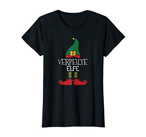 Damen Verpeilte Elfe Weihnachten Familienoutfit Elfenkostüm T-Shirt Damen Verpeilte Elfe Weihnachten Familienoutfit Elfenkostüm T-Shirt von Weihnachten Elf Partnerlook Familien Outfits