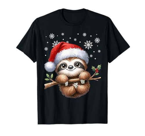 Weihnachten Familie Herren Damen Kinder Bekleidung Faultier Frohe Weihnachten Familien Outfit Kinder T-Shirt Schwarz S von Weihnachten Familie Herren Damen Kinder Bekleidung