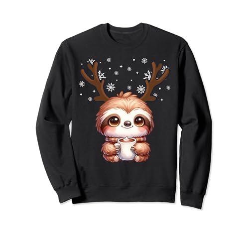Faultier Kakao Weihnachten Familien Outfit Kinder Weihnachts Sweatshirt von Weihnachten Familie Herren Damen Kinder Bekleidung