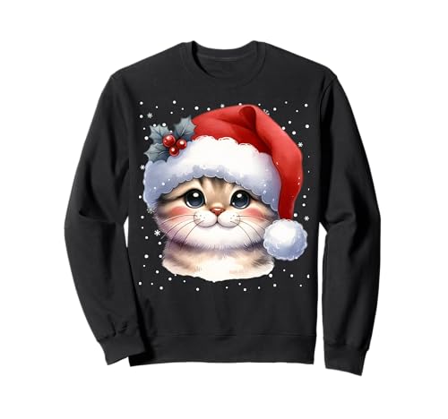 Katze Weihnachten Famiien Outfit Kinder Katzen Weihnachts Sweatshirt von Weihnachten Familie Herren Damen Kinder Bekleidung
