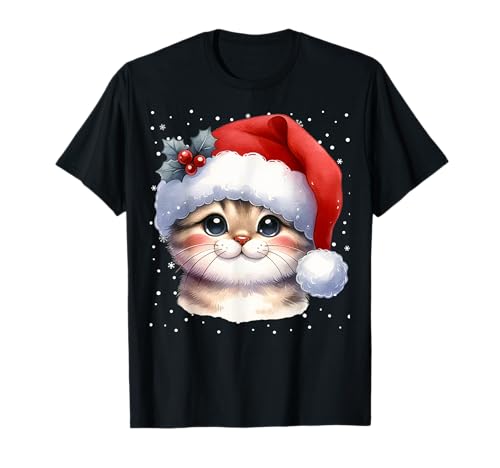 Weihnachten Familie Herren Damen Kinder Bekleidung Katzen Weihnachts T-Shirt Schwarz Kurzarm S Kleines Kind von Weihnachten Familie Herren Damen Kinder Bekleidung