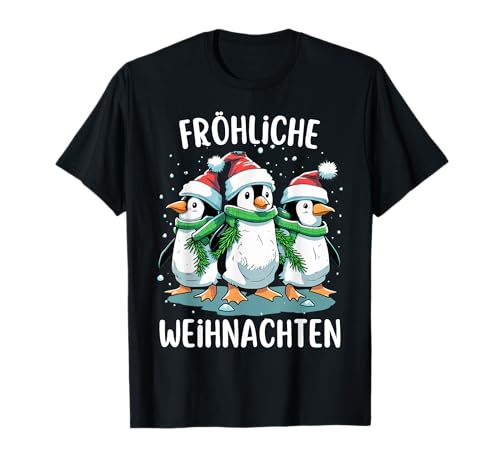Weihnachten Familie Herren Damen Kinder Bekleidung, Fröhliche Weihnachten, Pinguine T-Shirt, Schwarz, S von Weihnachten Familie Herren Damen Kinder Bekleidung