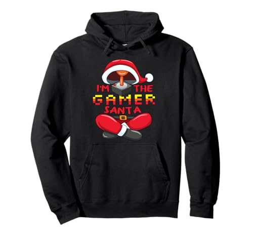 Der Gamer Weihnachtsmann Gaming Geek Weihnachten Konsole Hut Pullover Hoodie von Weihnachten Familie Passend zum Weihnachtsmann
