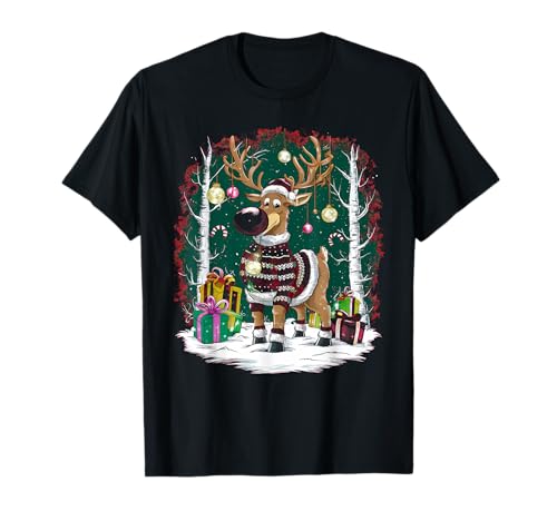 Weihnachten Geschenk Ugly Christmas Sweater Xmas Rentier T-Shirt fr Herren Damen und Kinder - Ugly Christmas Sweater Design mit Rentier und Weihnachtsmann - Schwarz, S, Kurzarm, Unisex, Winter Weihnachten Geschenk Ugly Christmas Sweater Xmas Rentier T-Shirt fr Herren Damen und Kinder - Ugly Christmas Sweater Design mit Rentier und Weihnachtsmann - Schwarz, S, Kurzarm, Unisex, Winter von Weihnachten Geschenk Herren Damen Christmas Xmas