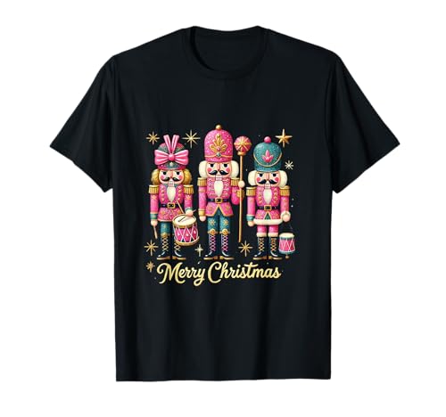 Nussknacker Weihnachten Damen Mädchen Frauen Rosa T-Shirt von Weihnachten Nussknacker Niedlich Winter