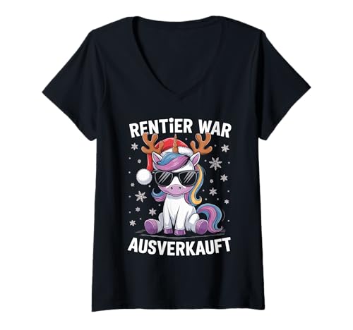 Damen Weihnachts Shirt Damen Herren Rentier war ausverkauft Lustig T-Shirt mit V-Ausschnitt Damen Weihnachts Shirt Damen Herren Rentier war ausverkauft Lustig T-Shirt mit V-Ausschnitt von Weihnachten Shirt Herren Weihnachtsshirt Lustig