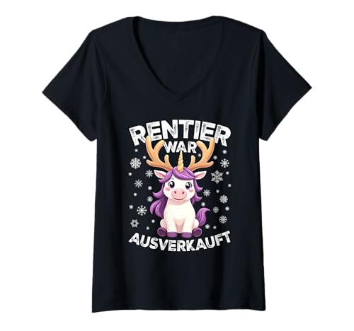 Damen RENTIER WAR AUSVERKAUFT - Lustiges Weihnachten Elch Spruch T-Shirt mit V-Ausschnitt Damen RENTIER WAR AUSVERKAUFT - Lustiges Weihnachten Elch Spruch T-Shirt mit V-Ausschnitt von Weihnachten T-Shirt Lustiger Rentier Elch Spruch