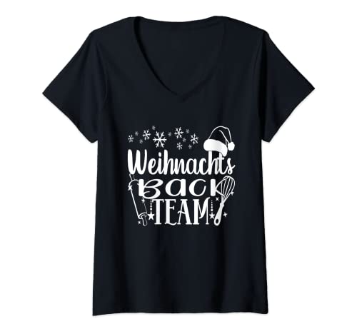 Damen Offizielles Weihnachts Back Team T-Shirt mit V-Ausschnitt Damen Offizielles Weihnachts Back Team T-Shirt mit V-Ausschnitt von Weihnachten Weihnachtsbäckerei Plätzchen Lebkuchen