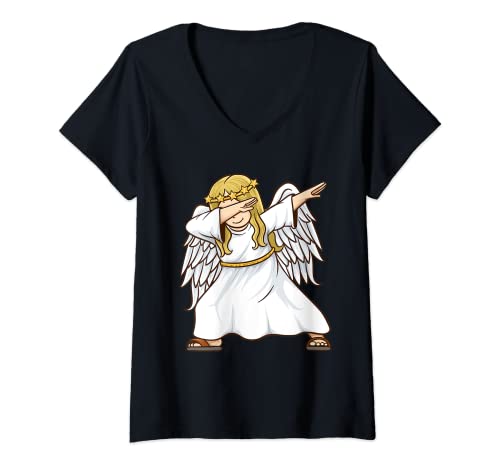 Damen Christkind und Weihnachtsmann Christkind T-Shirt mit V-Ausschnitt Damen Christkind und Weihnachtsmann Christkind T-Shirt mit V-Ausschnitt von Weihnachten Weihnachtsmann Team Christkind