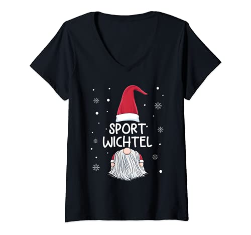 Damen Sport Wichtel Partnerlook Familien Outfit Weihnachten T-Shirt mit V-Ausschnitt Damen Sport Wichtel Partnerlook Familien Outfit Weihnachten T-Shirt mit V-Ausschnitt von Weihnachten Wichtelkostüm Partnerlook Geschenke