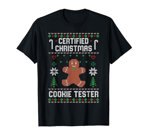 Certified christmas cookie tester ugly sweater Herren Damen T-Shirt Certified christmas cookie tester ugly sweater Herren Damen T-Shirt von Weihnachten lustig Certified cookie tester