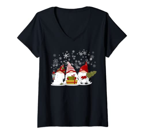 Damen Nordische Weihnachten Wichtel Gnome Elfen Schweden Geschenk T-Shirt mit V-Ausschnitt Damen Nordische Weihnachten Wichtel Gnome Elfen Schweden Geschenk T-Shirt mit V-Ausschnitt von Weihnachtliche Elfen aus Schweden zu Weihnachten