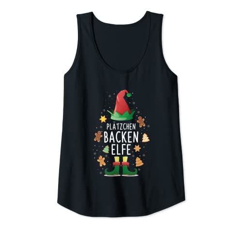 Damen Plätzchen Backen Elfe Weihnachten Kekse Back Tank Top Damen Plätzchen Backen Elfe Weihnachten Kekse Back Tank Top von Weihnachtliche Spruch Geschenke Zum Kekse Backen