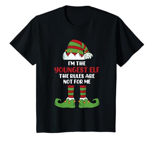 Weihnachten Kostüm I'M THE YOUNGEST ELF Lustiges Kinder T-Shirt von Weihnachts Geschenke Kinder Weihnachten Kostüm