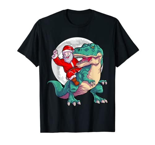 Weihnachts Shirt Kinder Dino Shirt Jungs Weihnachtsmann T-Shirt von Weihnachts Outfit Kinder & Weihnachtsgeschenke