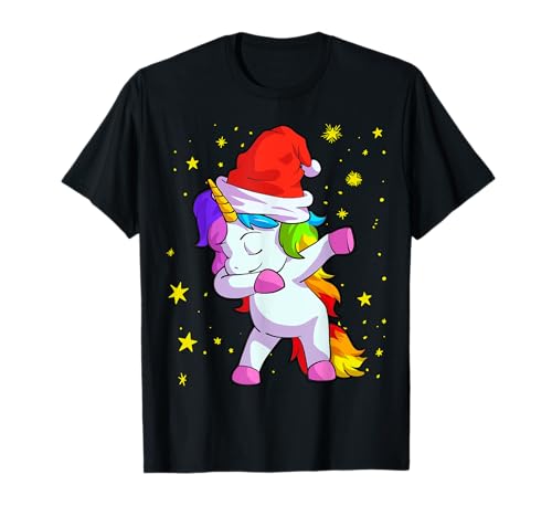 Weihnachts Outfit Kinder & Weihnachtsgeschenke - Mädchen - Schwarz - Cartoon Christmas Unicorn - T-Shirt - S - Kurzarm - Klassische Passform - EU Kleinkind Weihnachts Outfit Kinder & Weihnachtsgeschenke - Mädchen - Schwarz - Cartoon Christmas Unicorn - T-Shirt - S - Kurzarm - Klassische Passform - EU Kleinkind von Weihnachts Outfit Kinder & Weihnachtsgeschenke