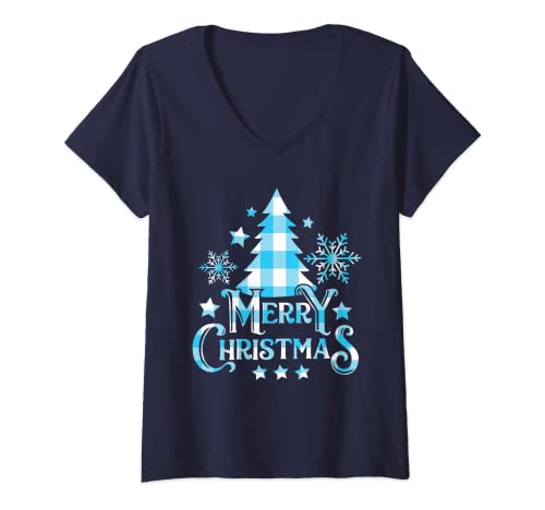 Damen Weihnachts Motiv - Merry Christmas T-Shirt mit V-Ausschnitt Damen Weihnachts Motiv - Merry Christmas T-Shirt mit V-Ausschnitt von Weihnachts Shirt für Damen - Christmas Fashion