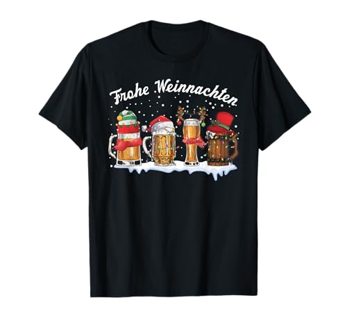 Weihnachtsshirt Herren - Bier Frohe Weinnachten T-Shirt von Weihnachts T Shirt Herren - Weihnachtsoutfit Damen