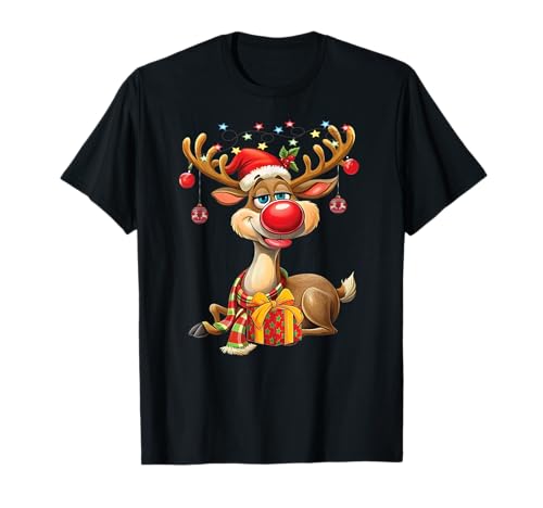 Rentier Weihnachtsshirt Herren Geschenk Geschenkidee Damen T-Shirt Rentier Weihnachtsshirt Herren Geschenk Geschenkidee Damen T-Shirt von Weihnachtsgeschenke Kinder Santa Xmas Elch