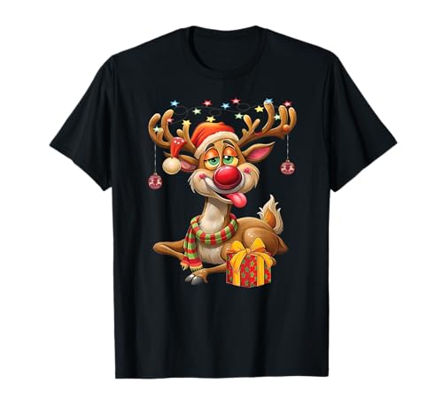 Rentier Weihnachtsshirt Herren Geschenk Geschenkidee Damen T-Shirt Rentier Weihnachtsshirt Herren Geschenk Geschenkidee Damen T-Shirt von Weihnachtsgeschenke Kinder Santa Xmas Elch