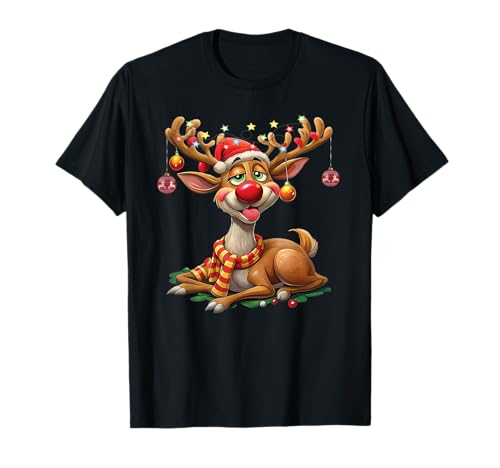 Rentier Weihnachtsshirt Herren Geschenk Geschenkidee Damen T-Shirt Rentier Weihnachtsshirt Herren Geschenk Geschenkidee Damen T-Shirt von Weihnachtsgeschenke Kinder Santa Xmas Elch