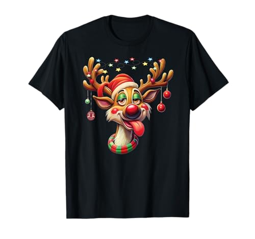 Rentier Weihnachtsshirt Herren Geschenk Geschenkidee Damen T-Shirt Rentier Weihnachtsshirt Herren Geschenk Geschenkidee Damen T-Shirt von Weihnachtsgeschenke Kinder Santa Xmas Elch