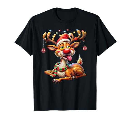 Rentier Weihnachtsshirt Herren Geschenk Geschenkidee Damen T-Shirt Rentier Weihnachtsshirt Herren Geschenk Geschenkidee Damen T-Shirt von Weihnachtsgeschenke Kinder Santa Xmas Elch