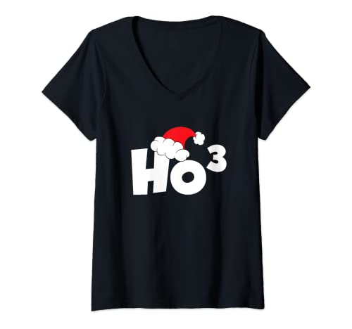 Damen Ho Cubed Christmas Math Ho Ho Ho Ho Weihnachten T-Shirt mit V-Ausschnitt Damen Ho Cubed Christmas Math Ho Ho Ho Ho Weihnachten T-Shirt mit V-Ausschnitt von Weihnachtsgeschenke für Mathelehrer
