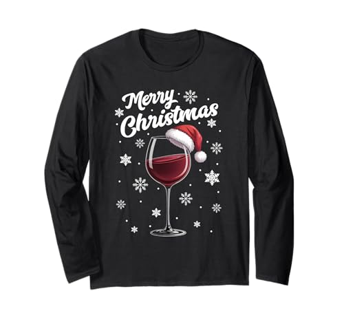 Weihnachtsfeier Outfit Weihnachtspullover Damen Weinglas Langarmshirt von Weihnachtsgeschenke & Weihnachtspullover