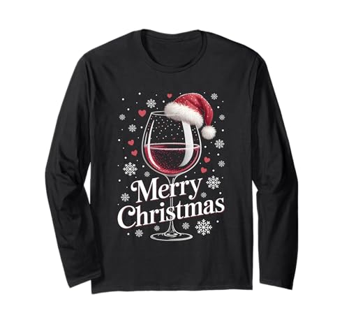 Weihnachtsfeier Outfit Weihnachtspullover Damen Weinglas Langarmshirt von Weihnachtsgeschenke & Weihnachtspullover